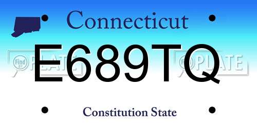 E689TQ Connecticut License Plate