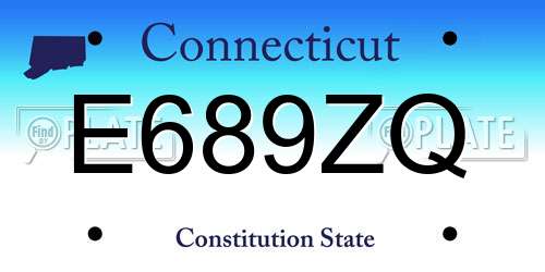 E689ZQ Connecticut License Plate