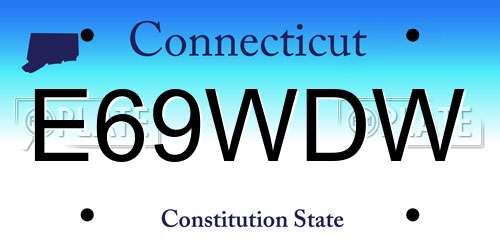 E69WDW Connecticut License Plate