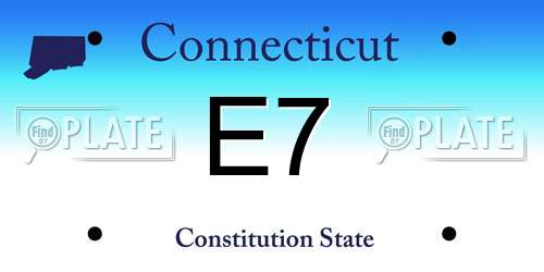 E7 Connecticut License Plate