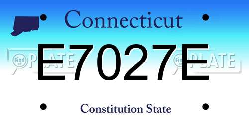 E7027E Connecticut License Plate