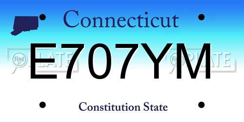 E707YM Connecticut License Plate