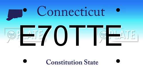 E70TTE Connecticut License Plate