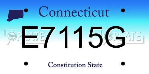 E7115G Connecticut License Plate