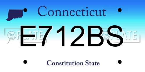 E712BS Connecticut License Plate