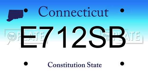 E712SB Connecticut License Plate