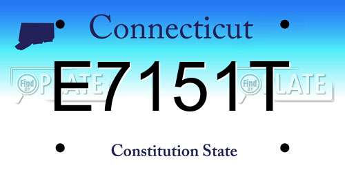 E7151T Connecticut License Plate