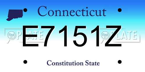 E7151Z Connecticut License Plate