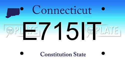 E715IT Connecticut License Plate