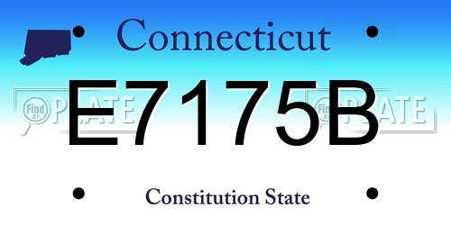 E7175B Connecticut License Plate