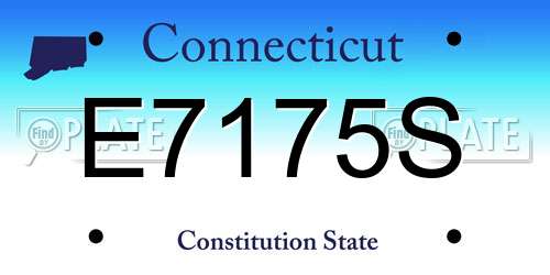 E7175S Connecticut License Plate