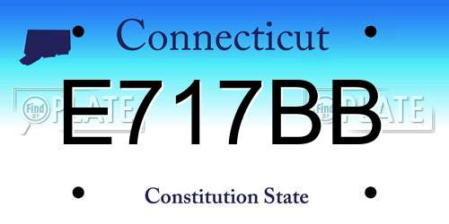E717BB Connecticut License Plate