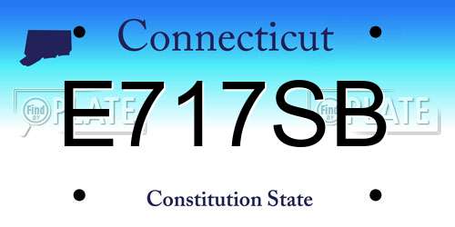 E717SB Connecticut License Plate