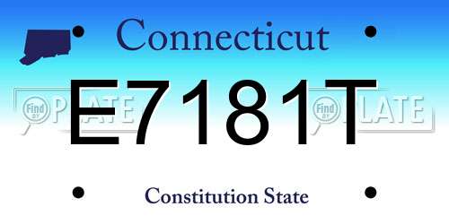 E7181T Connecticut License Plate