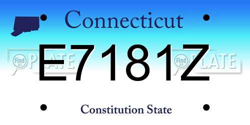 E7181Z Connecticut License Plate
