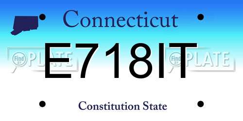 E718IT Connecticut License Plate