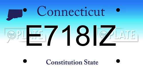 E718IZ Connecticut License Plate