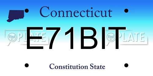 E71BIT Connecticut License Plate