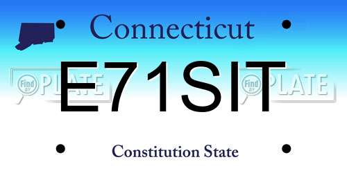 E71SIT Connecticut License Plate