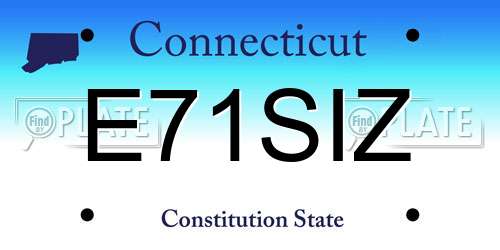 E71SIZ Connecticut License Plate