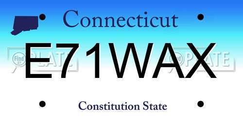 E71WAX Connecticut License Plate