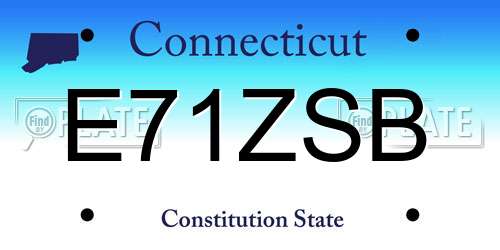 E71ZSB Connecticut License Plate