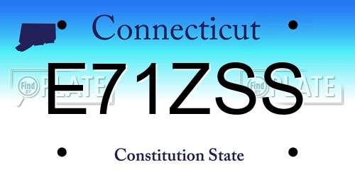 E71ZSS Connecticut License Plate