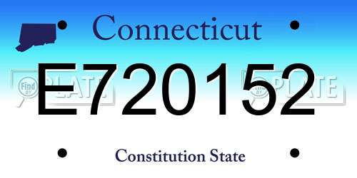 E720152 Connecticut License Plate