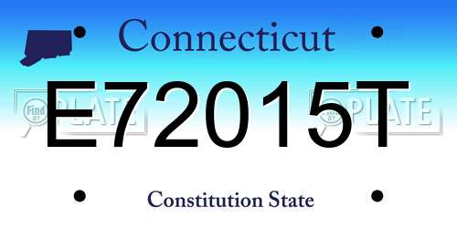 E72015T Connecticut License Plate