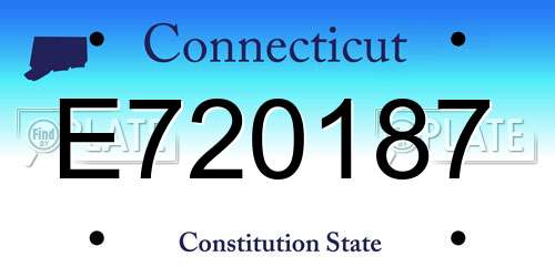 E720187 Connecticut License Plate