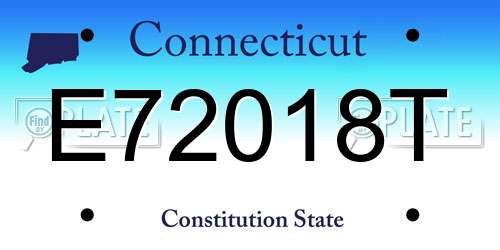 E72018T Connecticut License Plate