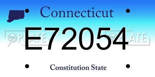 E72054 Connecticut License Plate