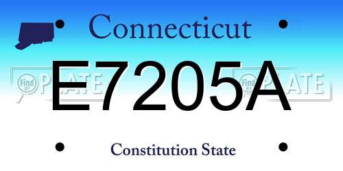 E7205A Connecticut License Plate