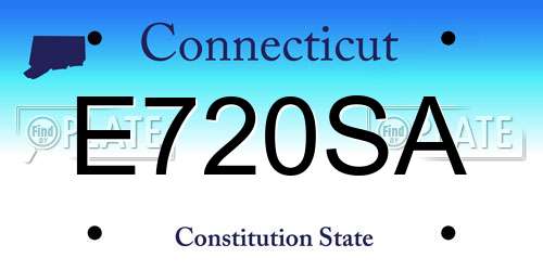E720SA Connecticut License Plate
