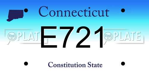 E721 Connecticut License Plate