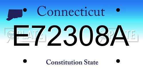 E72308A Connecticut License Plate