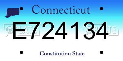 E724134 Connecticut License Plate