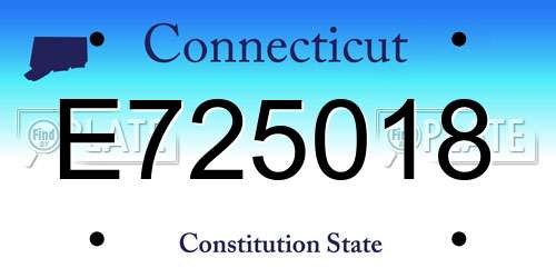 E725018 Connecticut License Plate