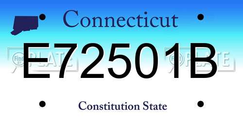 E72501B Connecticut License Plate
