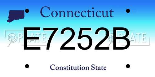 E7252B Connecticut License Plate