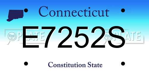 E7252S Connecticut License Plate