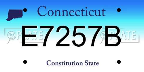 E7257B Connecticut License Plate