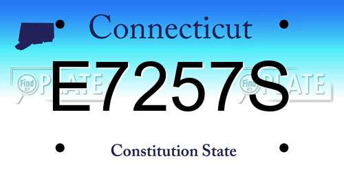 E7257S Connecticut License Plate
