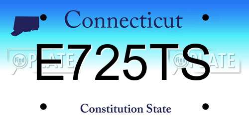 E725TS Connecticut License Plate