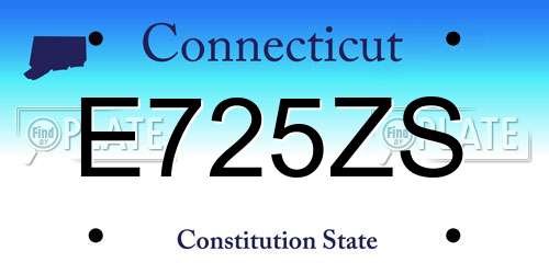 E725ZS Connecticut License Plate