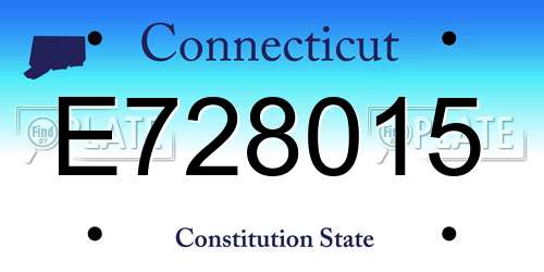 E728015 Connecticut License Plate