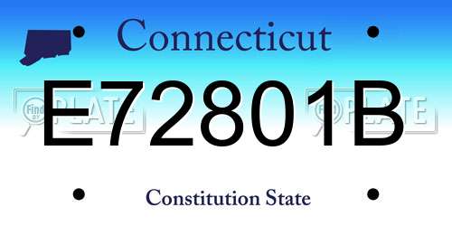 E72801B Connecticut License Plate