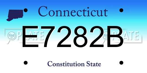 E7282B Connecticut License Plate