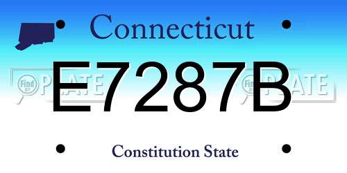 E7287B Connecticut License Plate