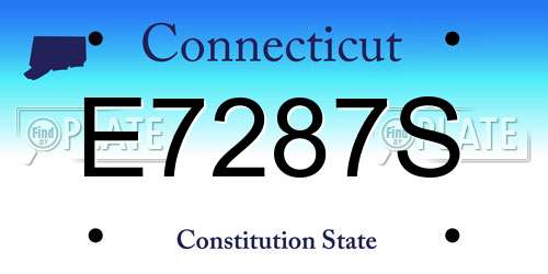 E7287S Connecticut License Plate